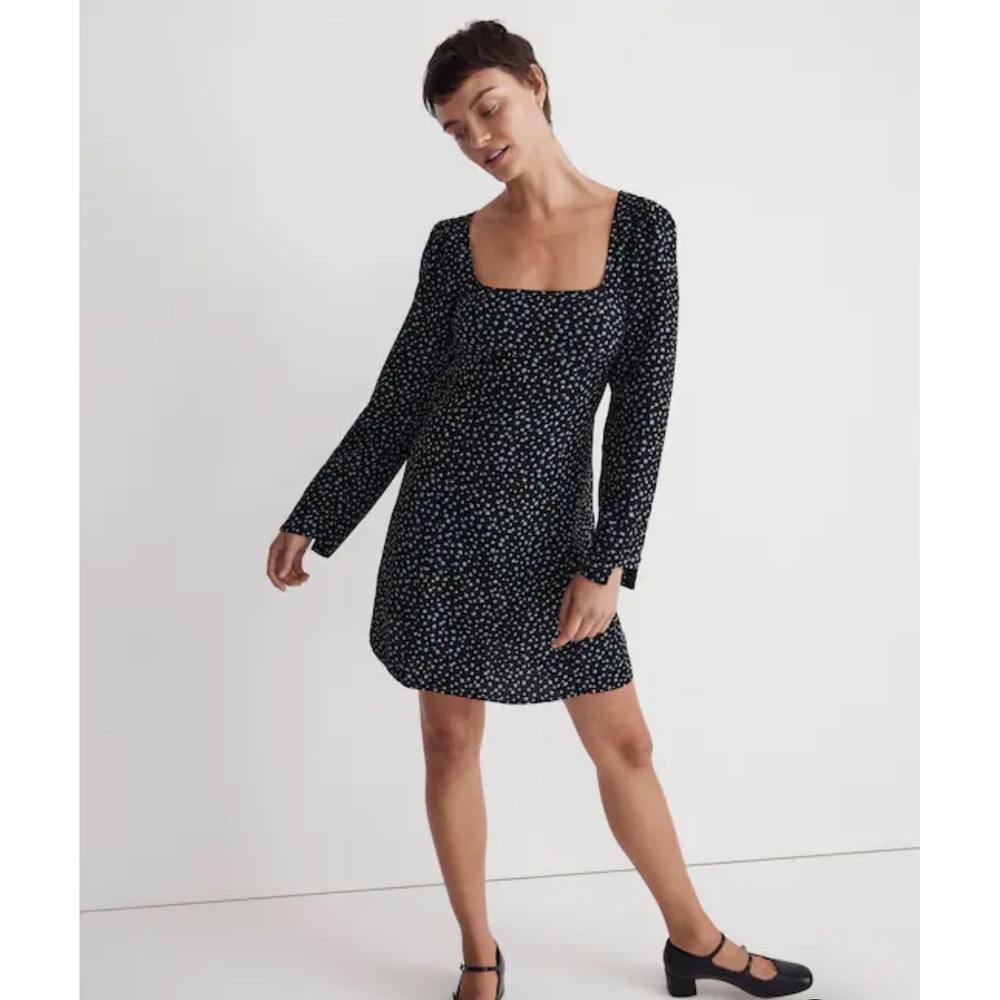 Madewell NWT Mini Dress Square Neck Ditsy Floral Print Size 2